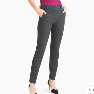 J. Crew Ruby Pant Charcoal High Rise Waisted Full Length Twill Dress Trouser 0
